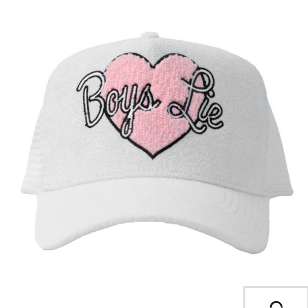 Boys Lie White and Pink Trucker Hat